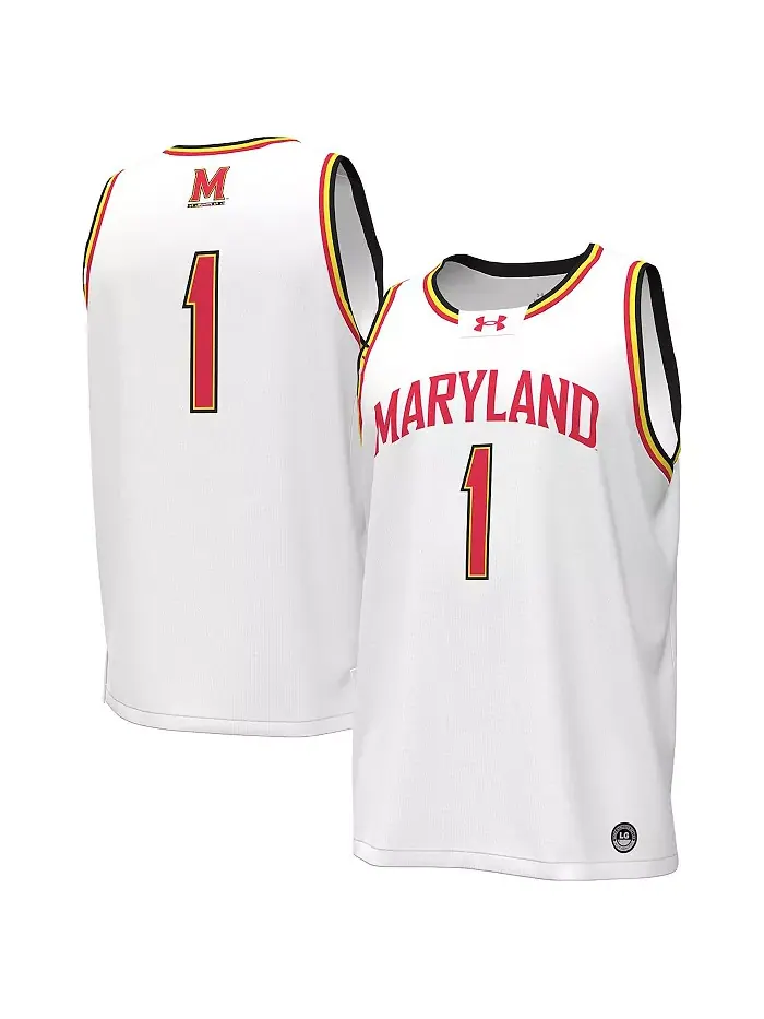 Мужская 1 белая реплика баскетбольной майки Maryland Terrapins Under Armour — изображение 1 из 3