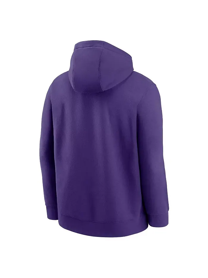 Мужская фиолетовая баскетбольная толстовка с капюшоном LSU Tigers Icon Club Fleece Nike — изображение 3 из 3