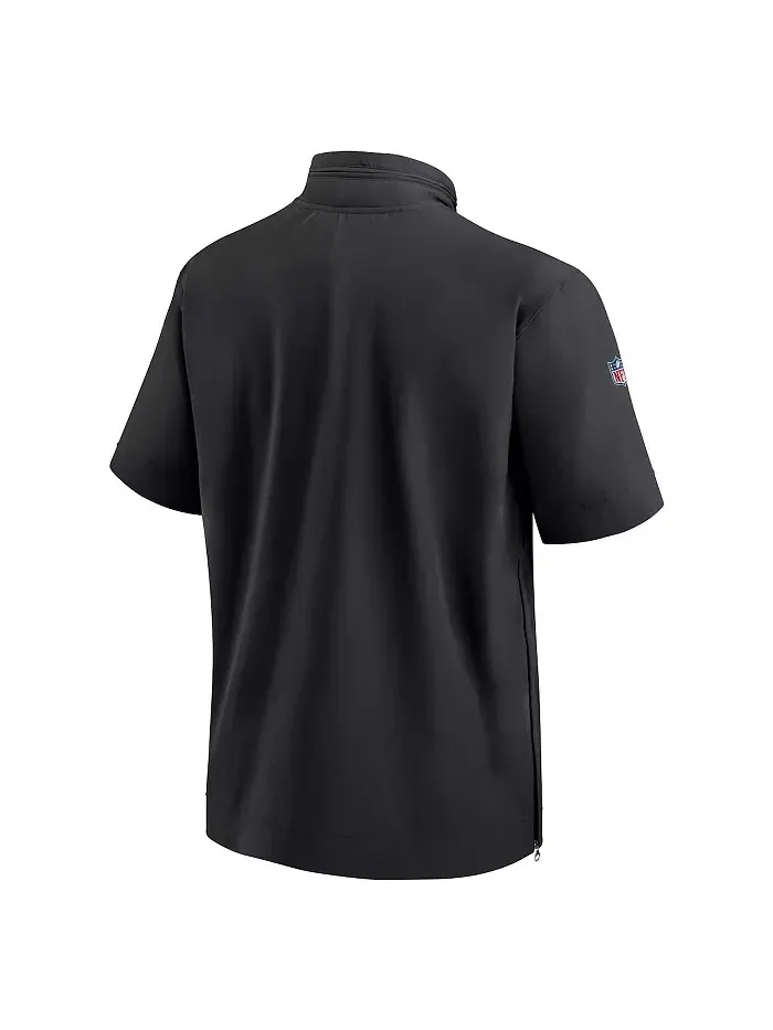 Мужская черная худи с молнией на четверть и короткими рукавами New Orleans Saints Sideline Coach — изображение 2 из 3