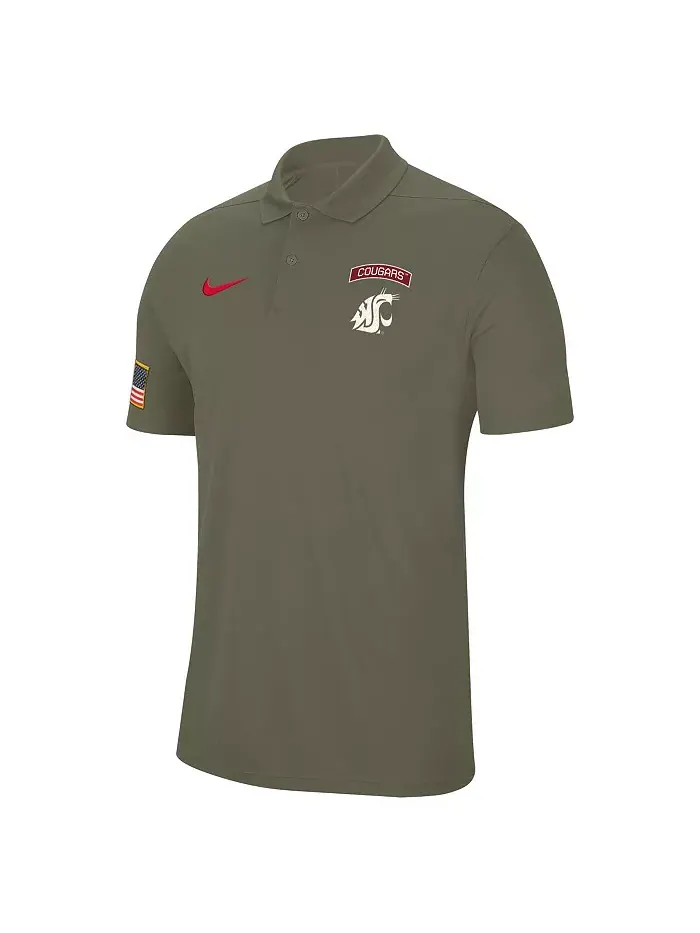 Мужская оливковая поло Tour Performance Washington State Cougars с военной символикой Nike — изображение 1 из 1