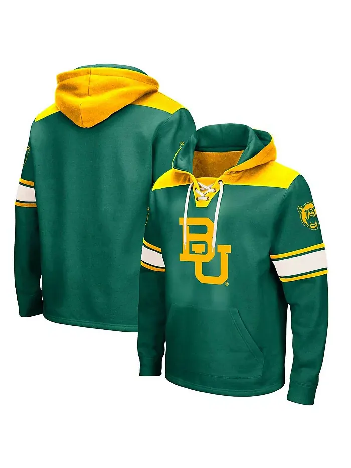 Мужская зеленая толстовка Baylor Bears 2.0 на шнуровке с капюшоном Colosseum — изображение 1 из 3