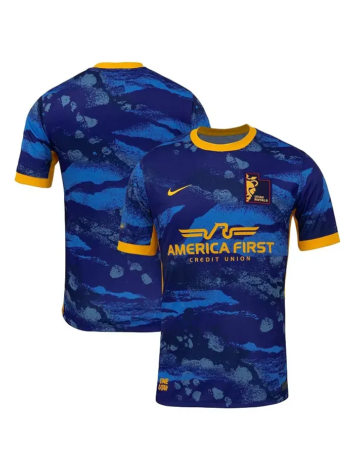 Мужская футболка Utah Royals 2025 Great Salt Lake Kit Stadium Replica в синем цвете Nike — изображение 1 из 3