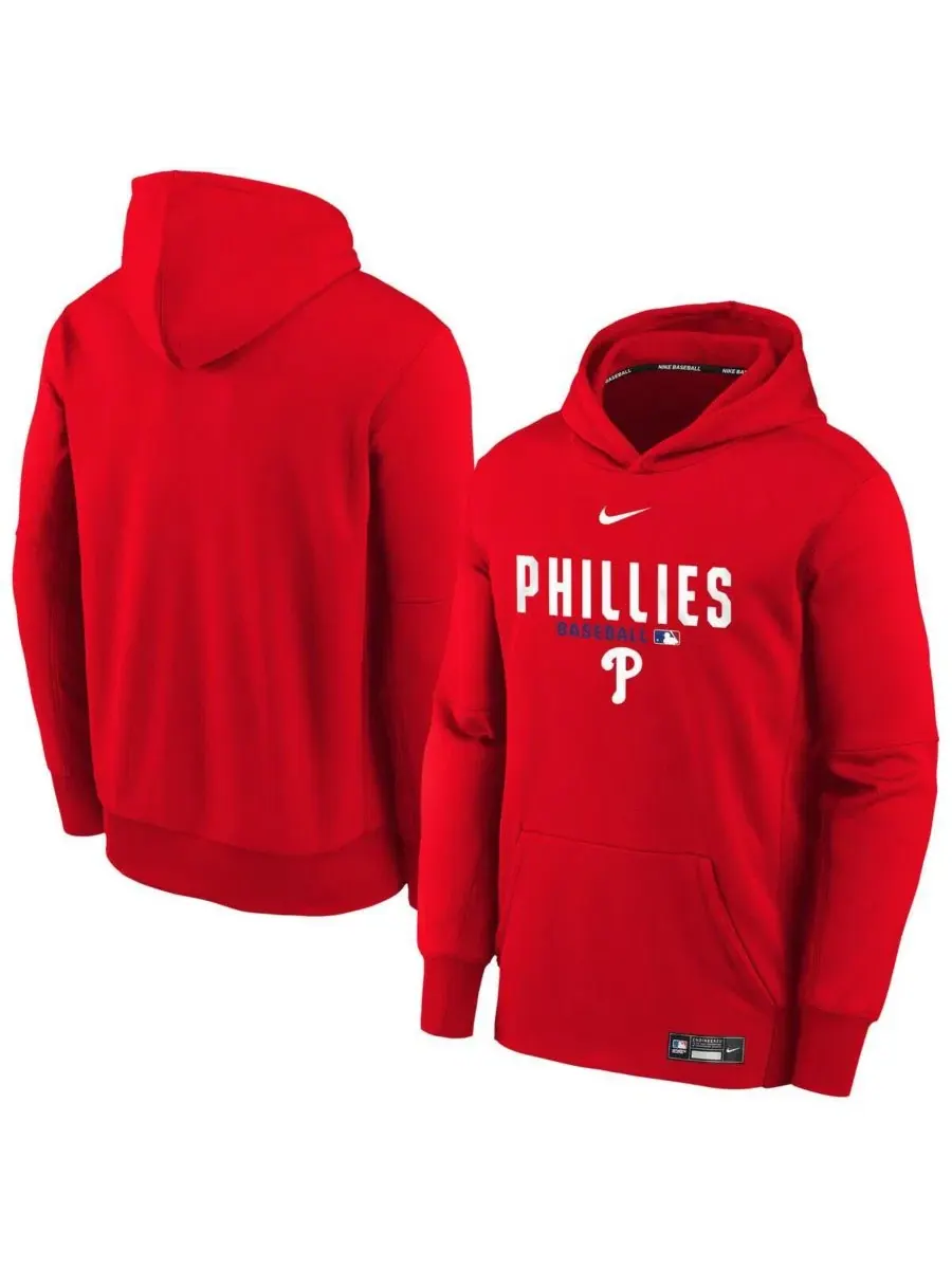 Красная толстовка Therma-FIT с символикой команды Philadelphia Phillies из аутентичной коллекции — изображение 1 из 3