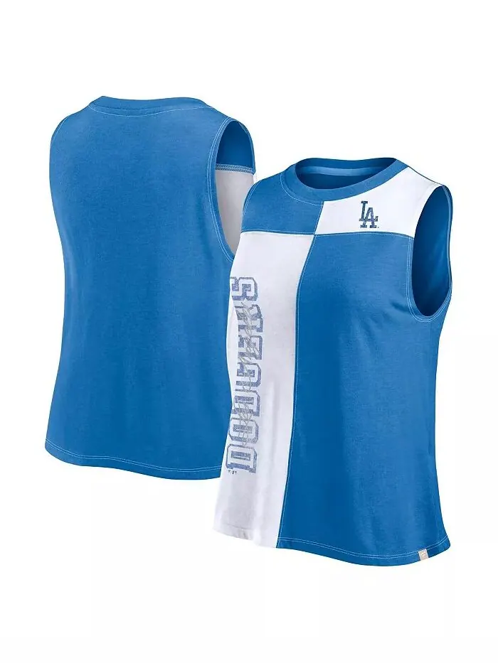 Женская майка-топ Color-block Los Angeles Dodgers Royal/White Fanatics — изображение 1 из 3