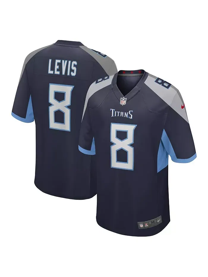 Мужская игровая футболка Will Levis Navy Tennessee Titans Nike — изображение 1 из 5