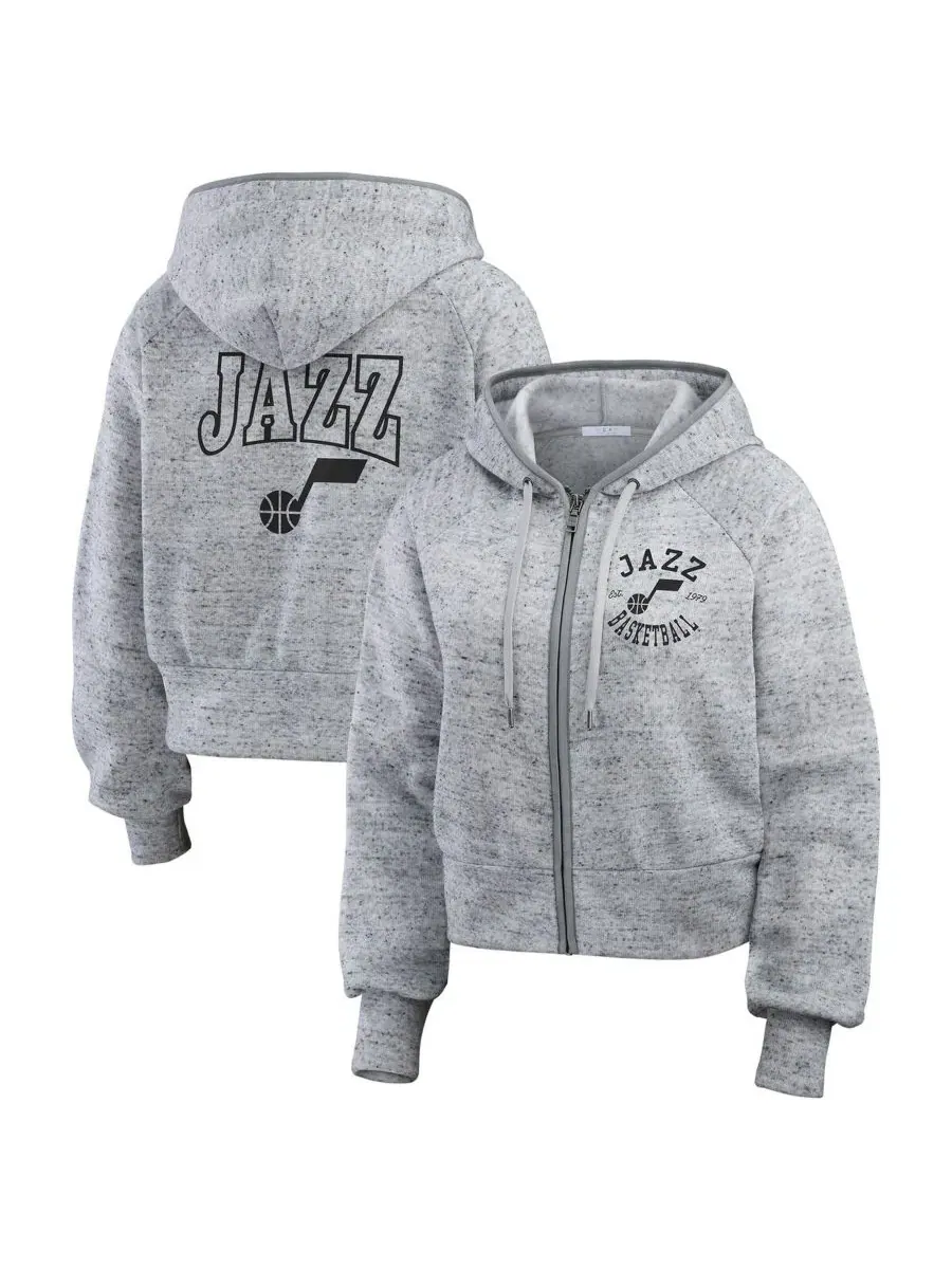 Женская флисовая худи с капюшоном и принтом Utah Jazz, модель Speckled Radiator WEAR by Erin Andrews — изображение 1 из 3