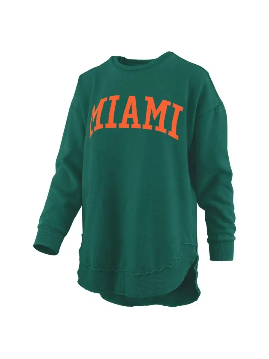 Женский свитшот-пончо с принтом Miami Hurricanes Pressbox — изображение 2 из 3, зеленый