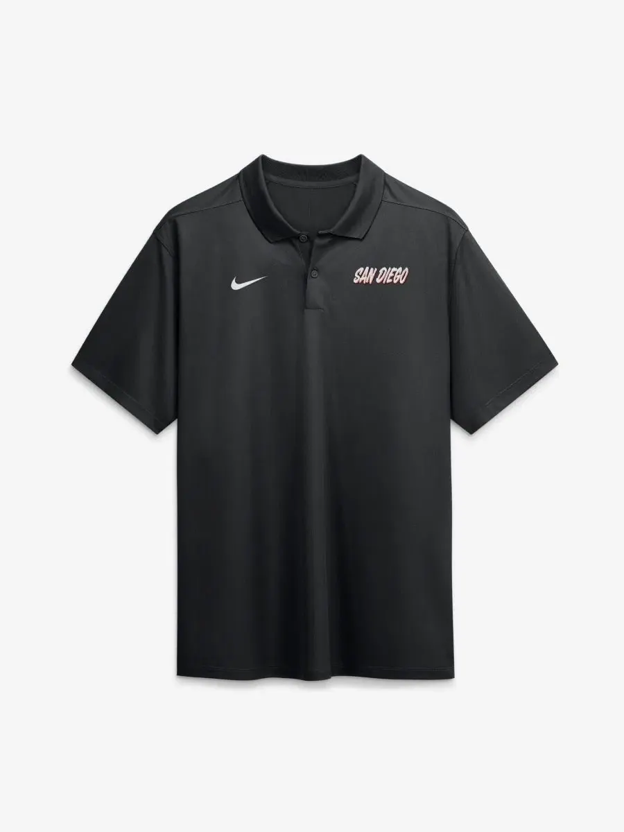 Поло Dri-FIT с вышитым логотипом Nike — изображение 1 из 2, черный