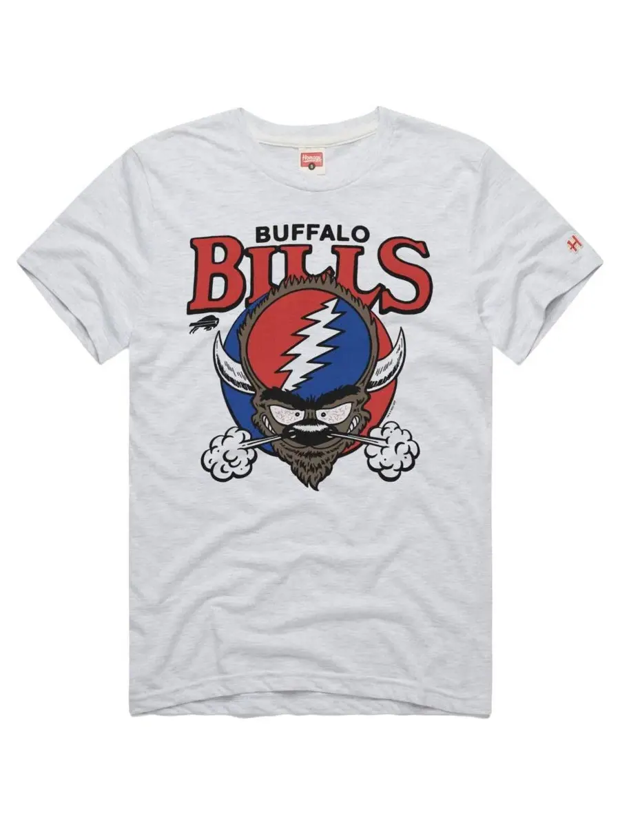Футболка с коротким рукавом с принтом Buffalo Bills NFL x Grateful Dead Homage — изображение 2 из 3, пепельный