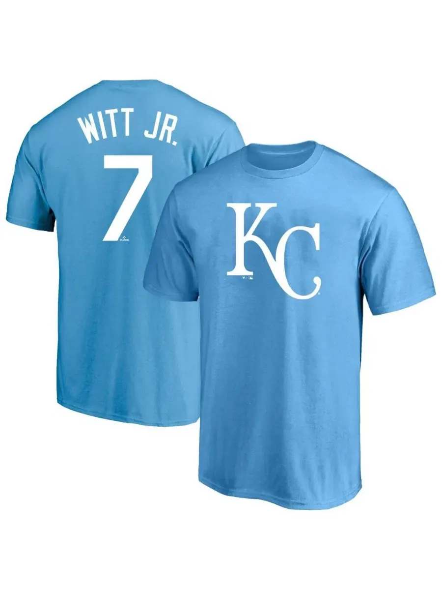 Футболка с именем и номером Bobby Witt Jr. Royal Kansas City Royals Fanatics — изображение 1 из 3, светлый синий