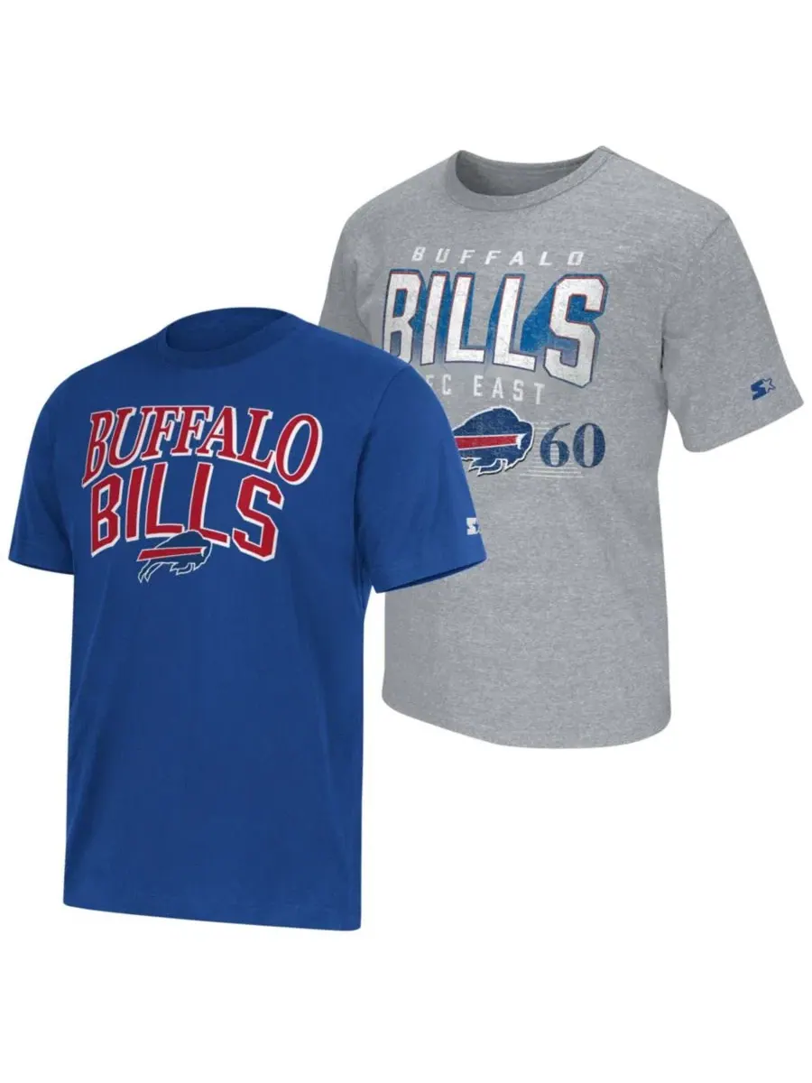 Комплект из 2 футболок с принтом Buffalo Bills Starter — изображение 1 из 5, серый