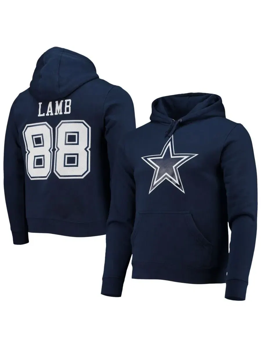 Толстовка на молнии с капюшоном CeeDee Lamb Navy Dallas Cowboys Big & Tall Fleece Name & Number — изображение 1 из 3