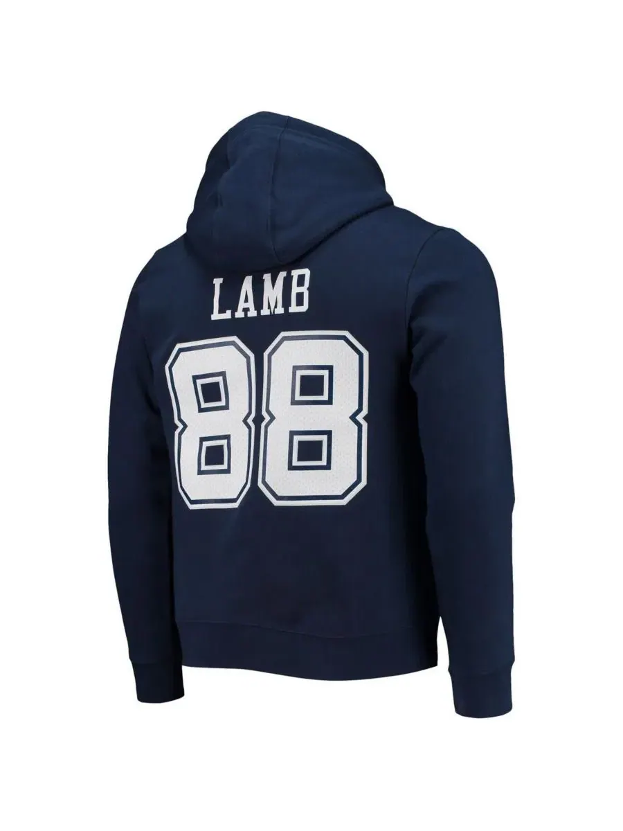 Толстовка на молнии с капюшоном CeeDee Lamb Navy Dallas Cowboys Big & Tall Fleece Name & Number — изображение 3 из 3