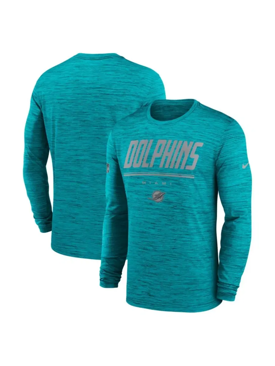 Футболка с длинным рукавом Dri-FIT с перекрестным окрашиванием Nike — изображение 1 из 3, голубой