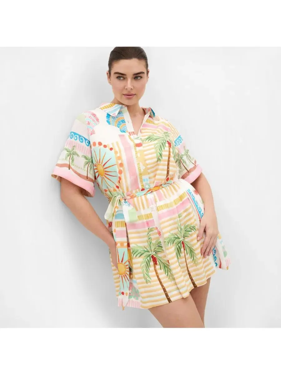 Платье-мини Lia Sea Dream Placement Print CITY CHIC, Sea Dream Plc — изображение 2 из 5