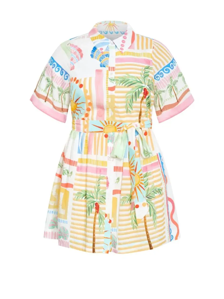 Платье-мини Lia Sea Dream Placement Print CITY CHIC, Sea Dream Plc — изображение 4 из 5