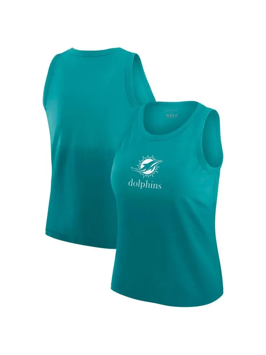 Женская майка x Gracie Hunt Aqua Miami Dolphins Ombre WEAR by Erin Andrews — изображение 1 из 3, голубой