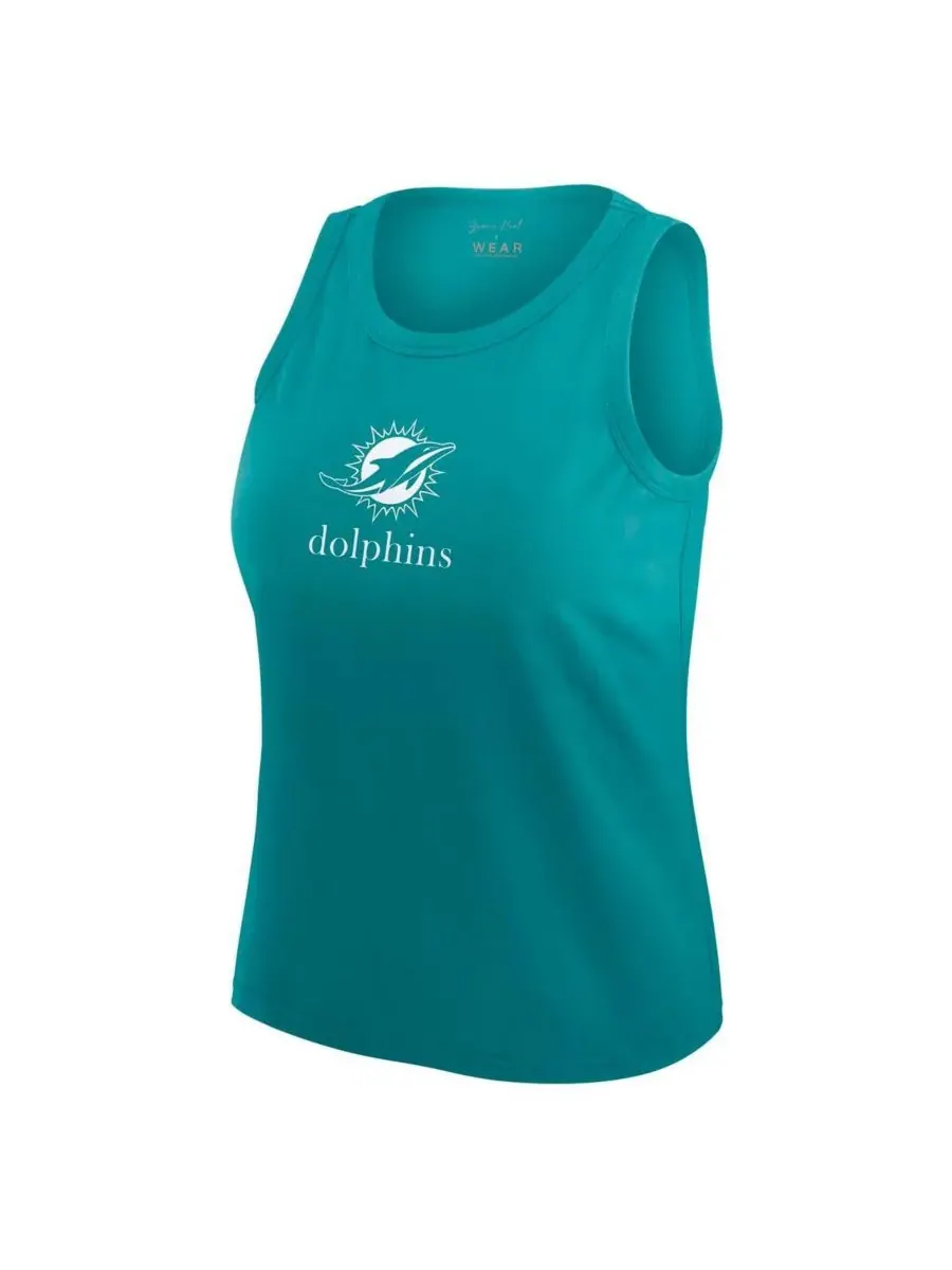 Женская майка x Gracie Hunt Aqua Miami Dolphins Ombre WEAR by Erin Andrews — изображение 2 из 3, голубой
