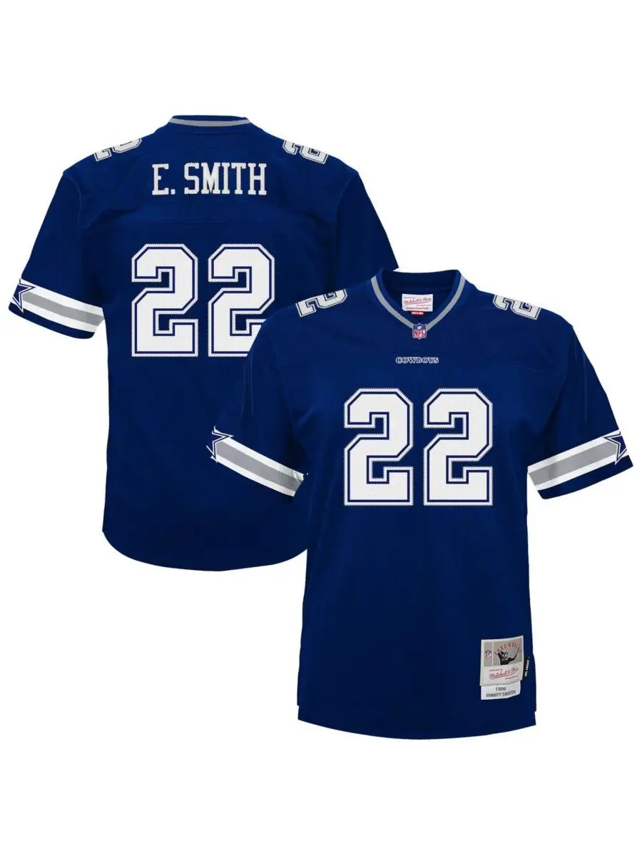 Mitchell & Ness Детская футболка Эммитта Смита темно-синего цвета команды Dallas Cowboys 1996 года — изображение 1 из 3
