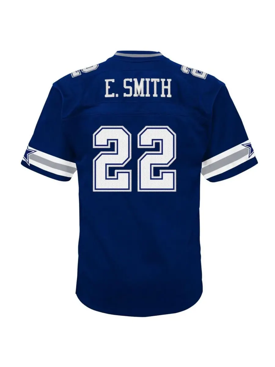 Mitchell & Ness Детская футболка Эммитта Смита темно-синего цвета команды Dallas Cowboys 1996 года — изображение 2 из 3