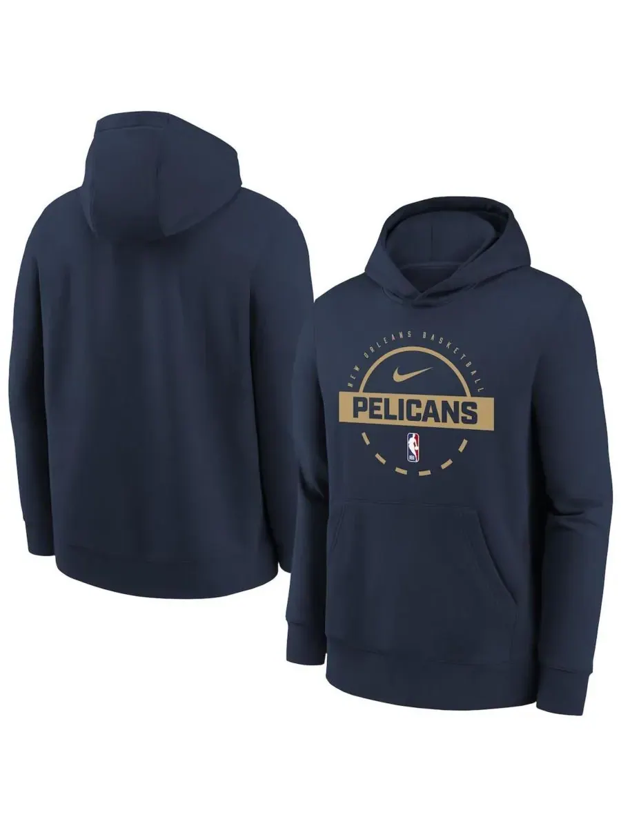 Nike Большая толстовка для тренировок New Orleans Pelicans 2025/26 из флиса темно-синего цвета для — изображение 1 из 3