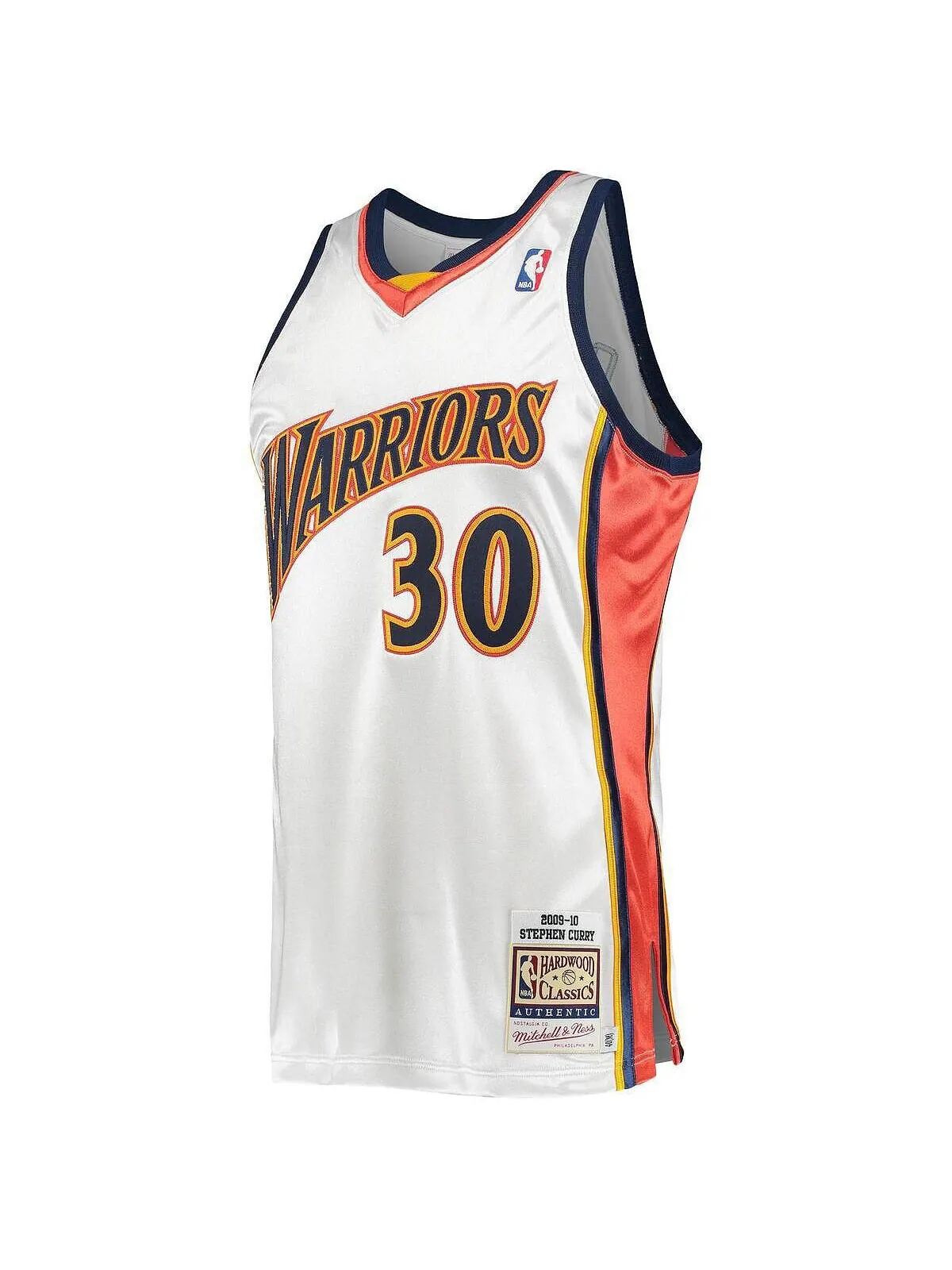 Мужская белая футболка Golden State Warriors Стивена Карри 2009-10 Hardwood Classics Authentic — изображение 3 из 3, белый
