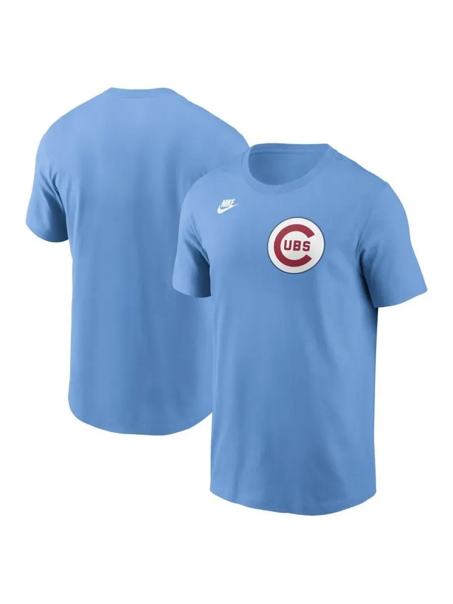 Nike Мужская светло-голубая футболка с логотипом Chicago Cubs Cooperstown — изображение 1 из 3, светлый синий