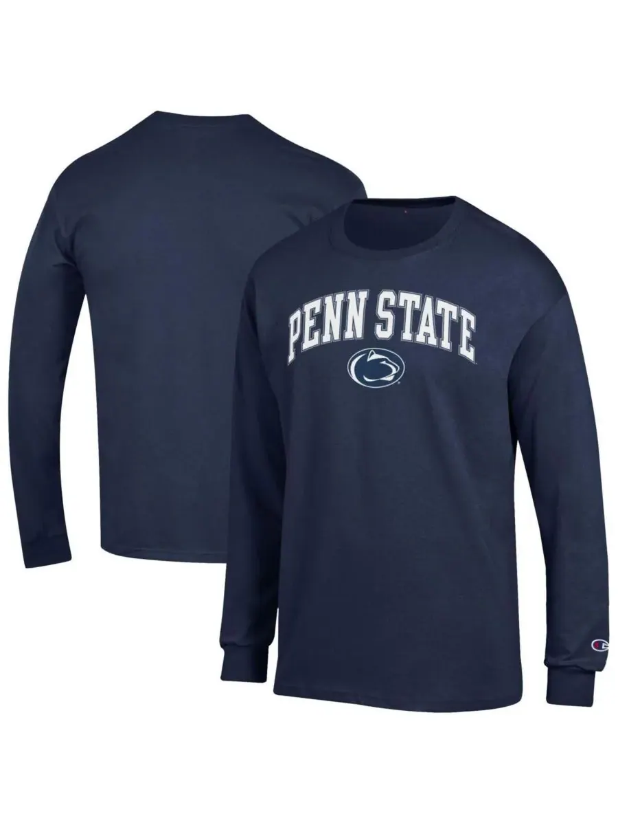 Champion Мужская темно-синяя футболка с длинными рукавами Penn State Nittany Lions с логотипом в — изображение 1 из 3