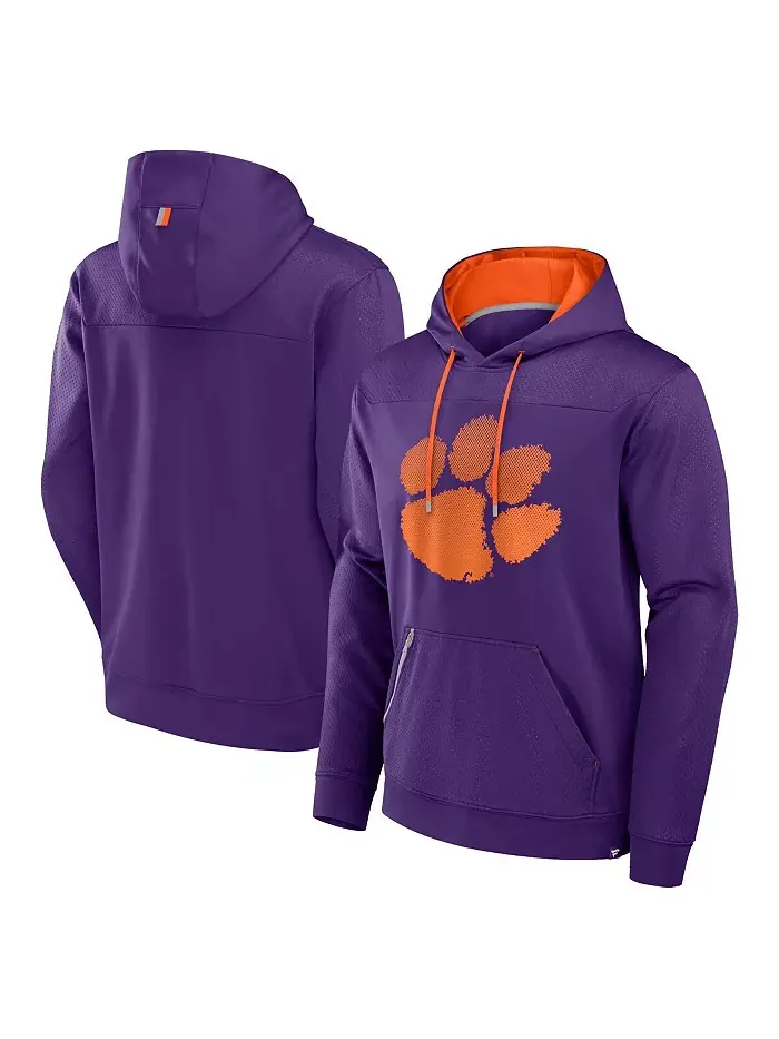Мужская фиолетовая толстовка с капюшоном Clemson Tigers Defender Dot Faded Primary Fanatics — изображение 1 из 3