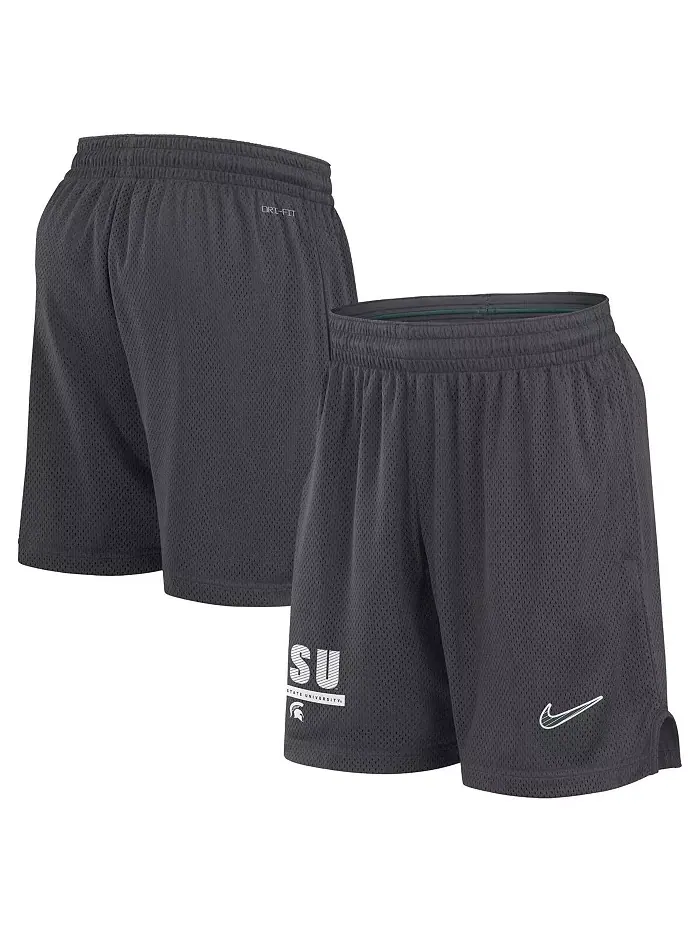 Мужские шорты Michigan State Spartans 2024 Sideline Mesh цвета антрацит Nike — изображение 1 из 3