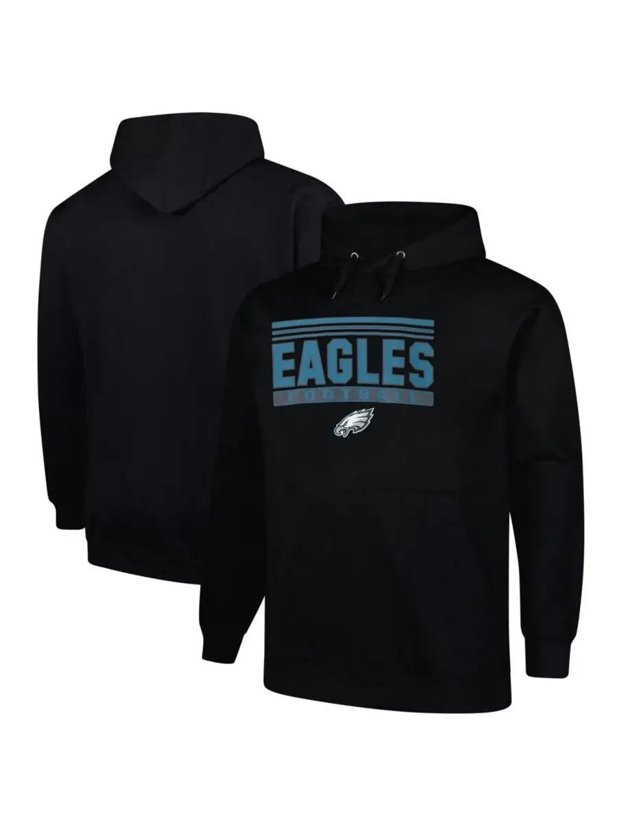Fanatics Мужская черная толстовка с капюшоном Philadelphia Eagles Big Tall Pop — изображение 1 из 3, черный