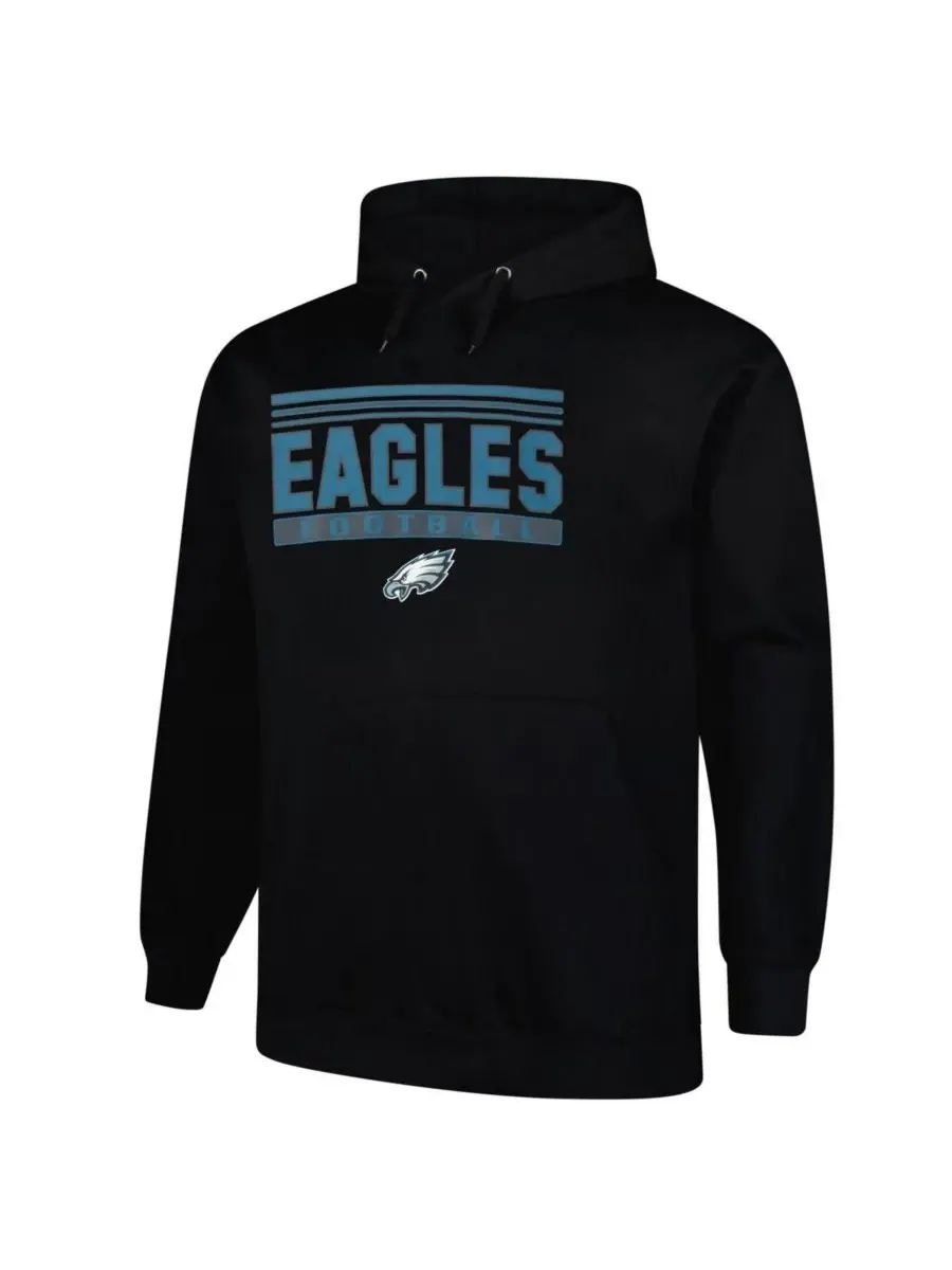 Fanatics Мужская черная толстовка с капюшоном Philadelphia Eagles Big Tall Pop — изображение 2 из 3, черный