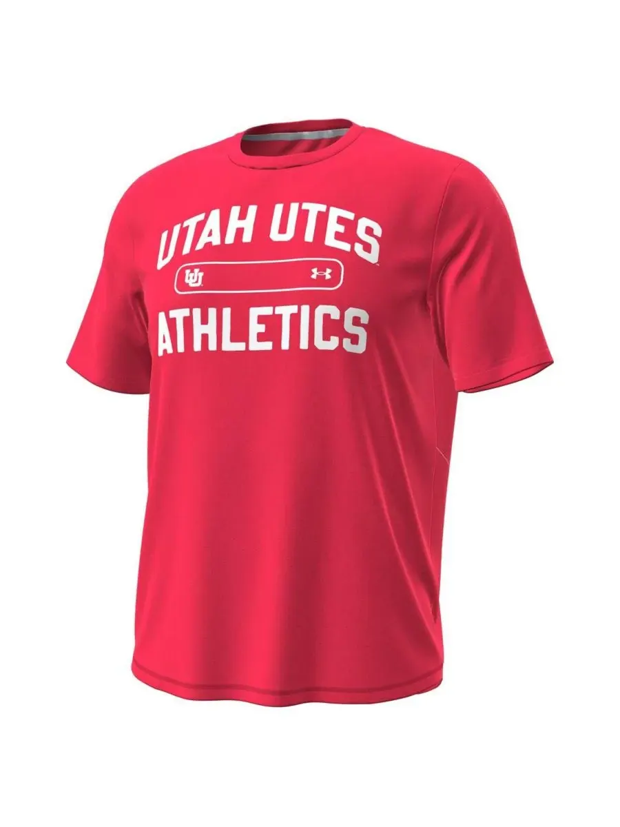 Under Armour Мужская красная футболка Utah Utes Sideline Knockout — изображение 3 из 3, красный