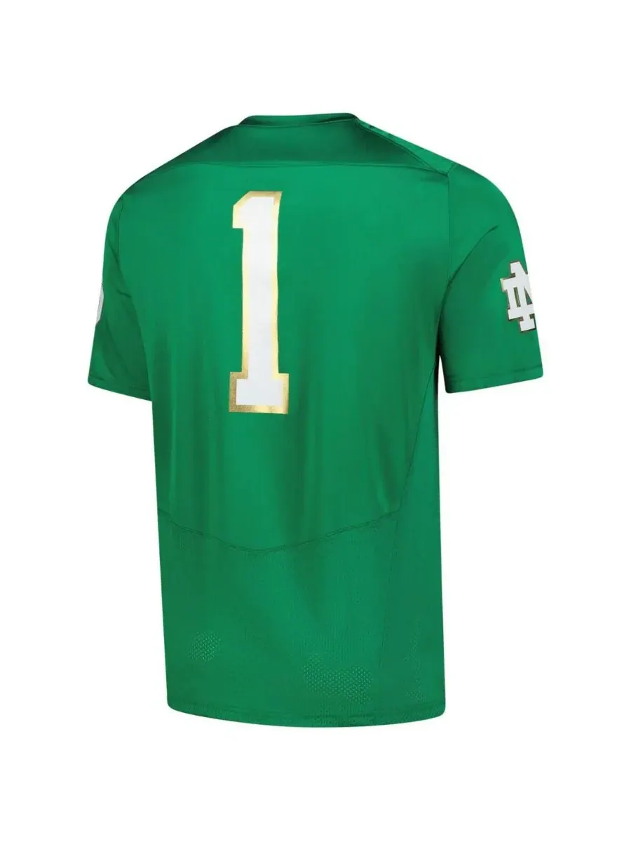 Under Armour Мужская зеленая футбольная майка Notre Dame Fighting Irish (реплика) — изображение 3 из 3, зеленый