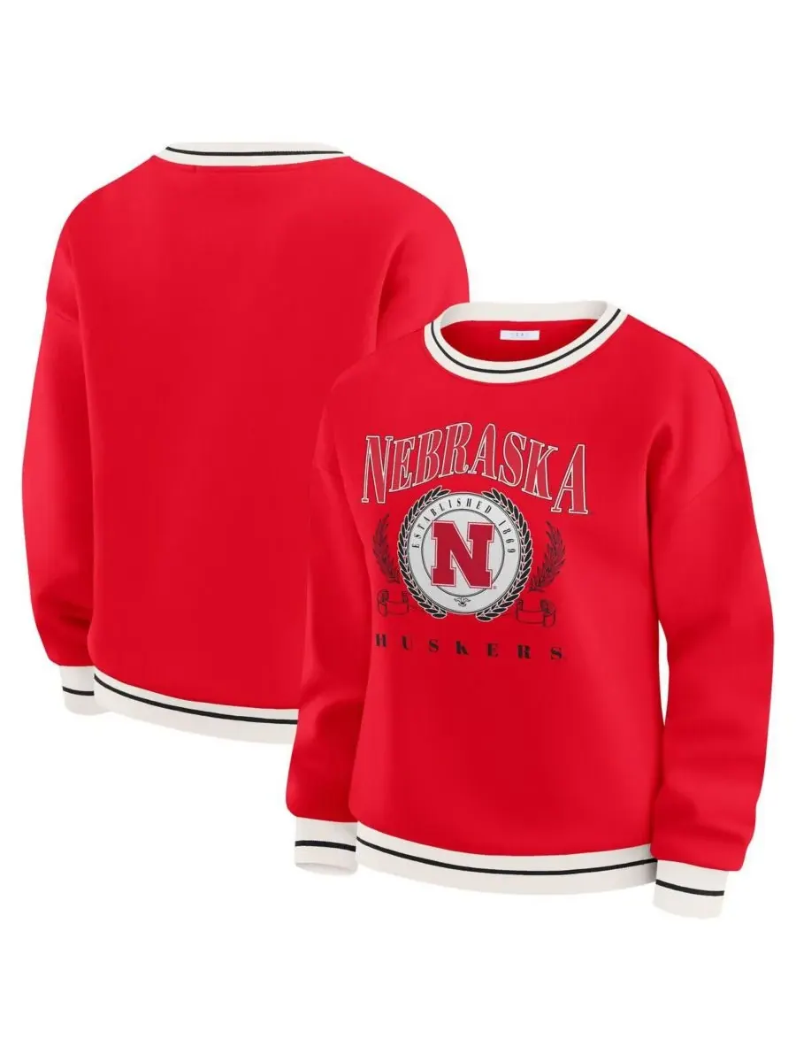 Женская толстовка Scarlet Nebraska Huskers Seal WEAR by Erin Andrews — изображение 1 из 5, алый