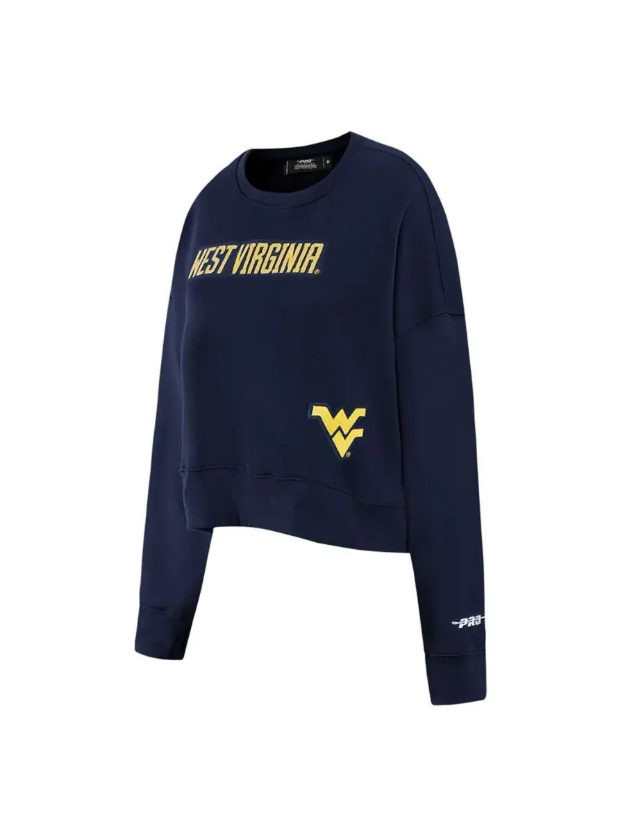 Pro Standard Женская укороченная толстовка свободного кроя с пайетками West Virginia Mountaineers — изображение 2 из 5