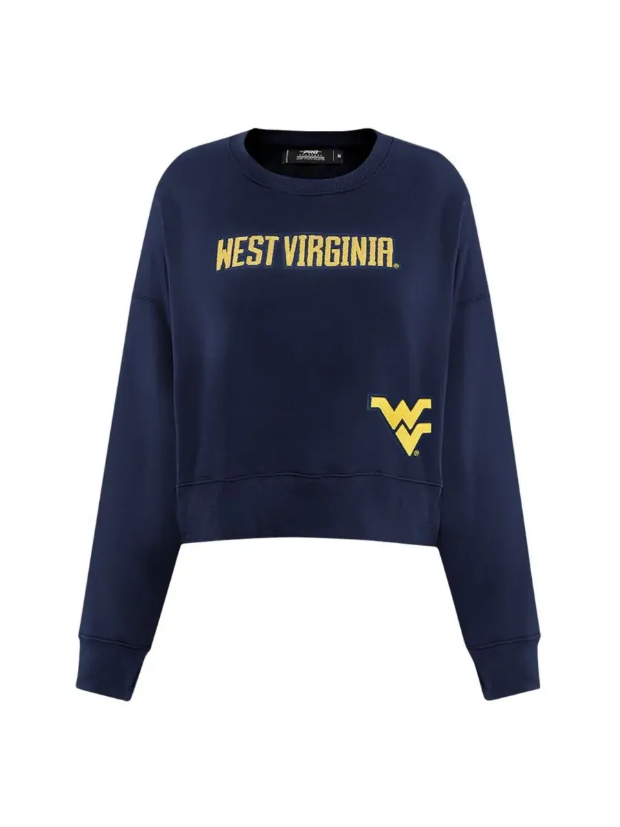 Pro Standard Женская укороченная толстовка свободного кроя с пайетками West Virginia Mountaineers — изображение 3 из 5