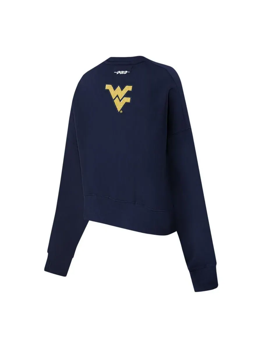 Pro Standard Женская укороченная толстовка свободного кроя с пайетками West Virginia Mountaineers — изображение 4 из 5