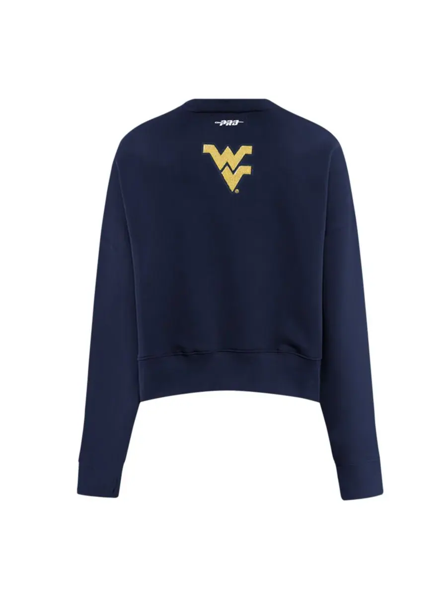 Pro Standard Женская укороченная толстовка свободного кроя с пайетками West Virginia Mountaineers — изображение 5 из 5