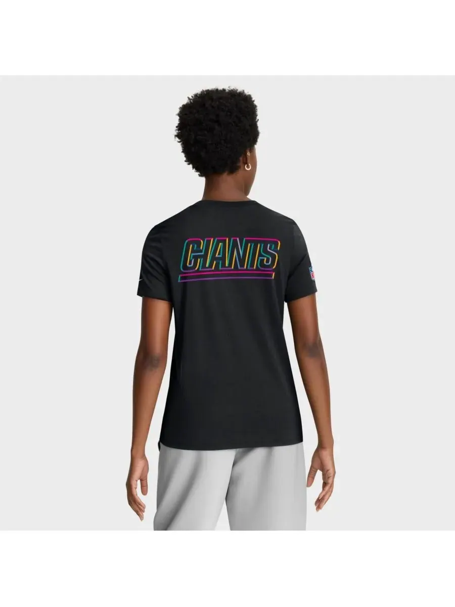 Nike Женская черная футболка New York Giants 2025 NFL Crucial Catch Tri-Blend Dri-FIT — изображение 2 из 5, черный