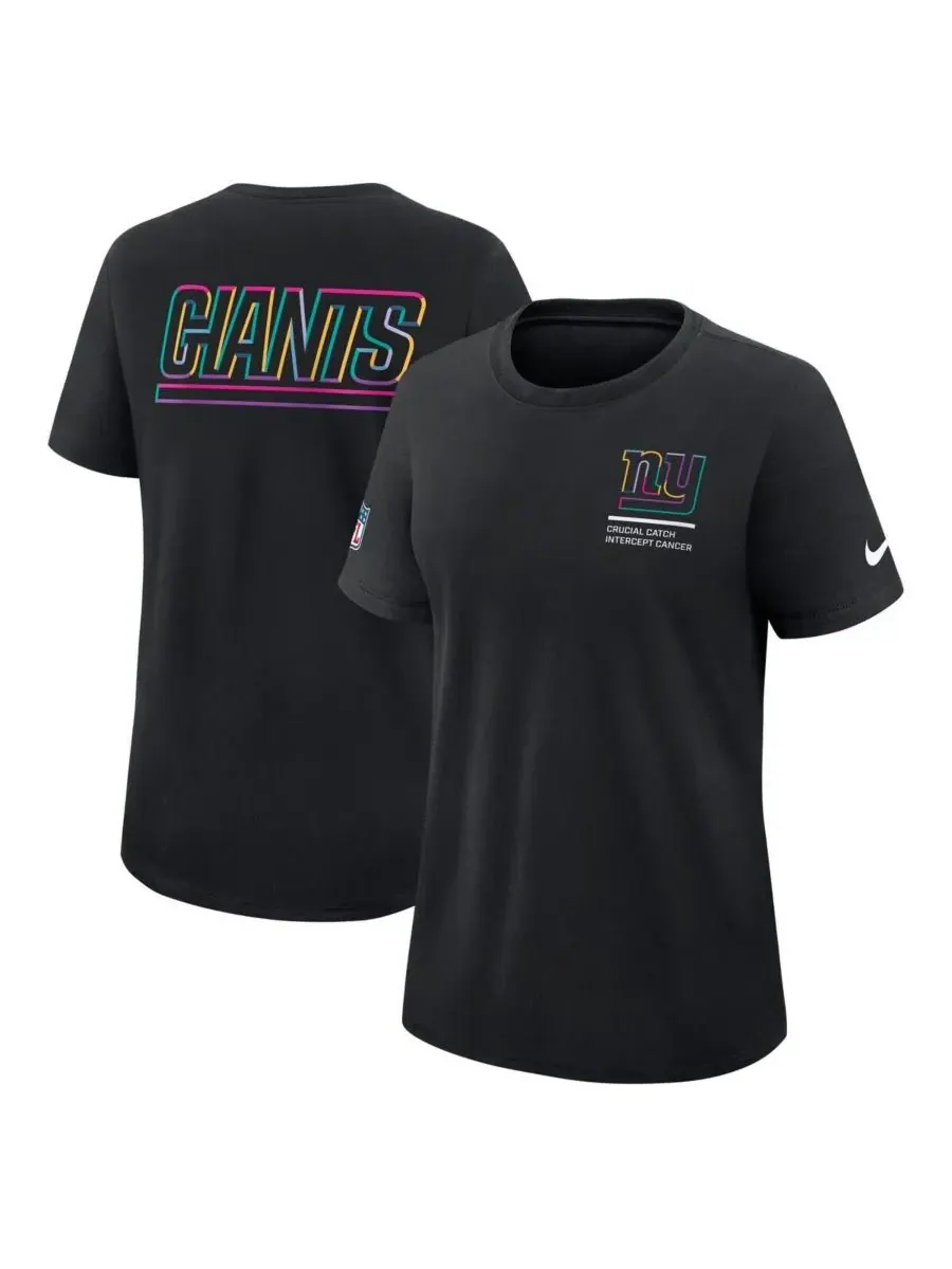 Nike Женская черная футболка New York Giants 2025 NFL Crucial Catch Tri-Blend Dri-FIT — изображение 4 из 5, черный