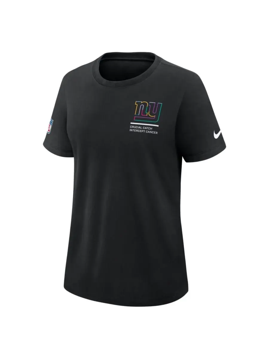 Nike Женская черная футболка New York Giants 2025 NFL Crucial Catch Tri-Blend Dri-FIT — изображение 5 из 5, черный