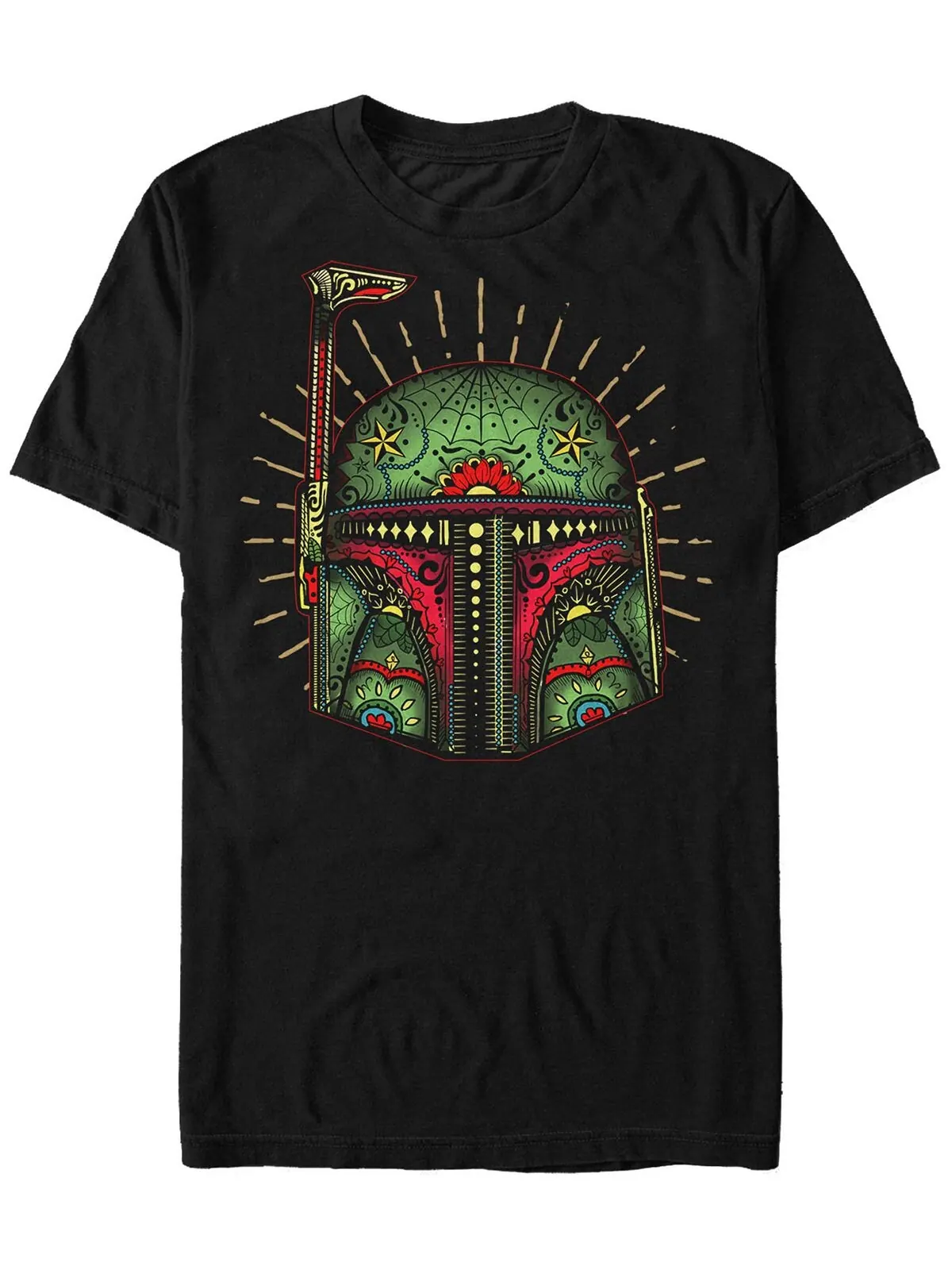 Звездные войны мужская футболка с коротким рукавом boba big face sugar skull Fifth Sun — изображение 1 из 1, черный