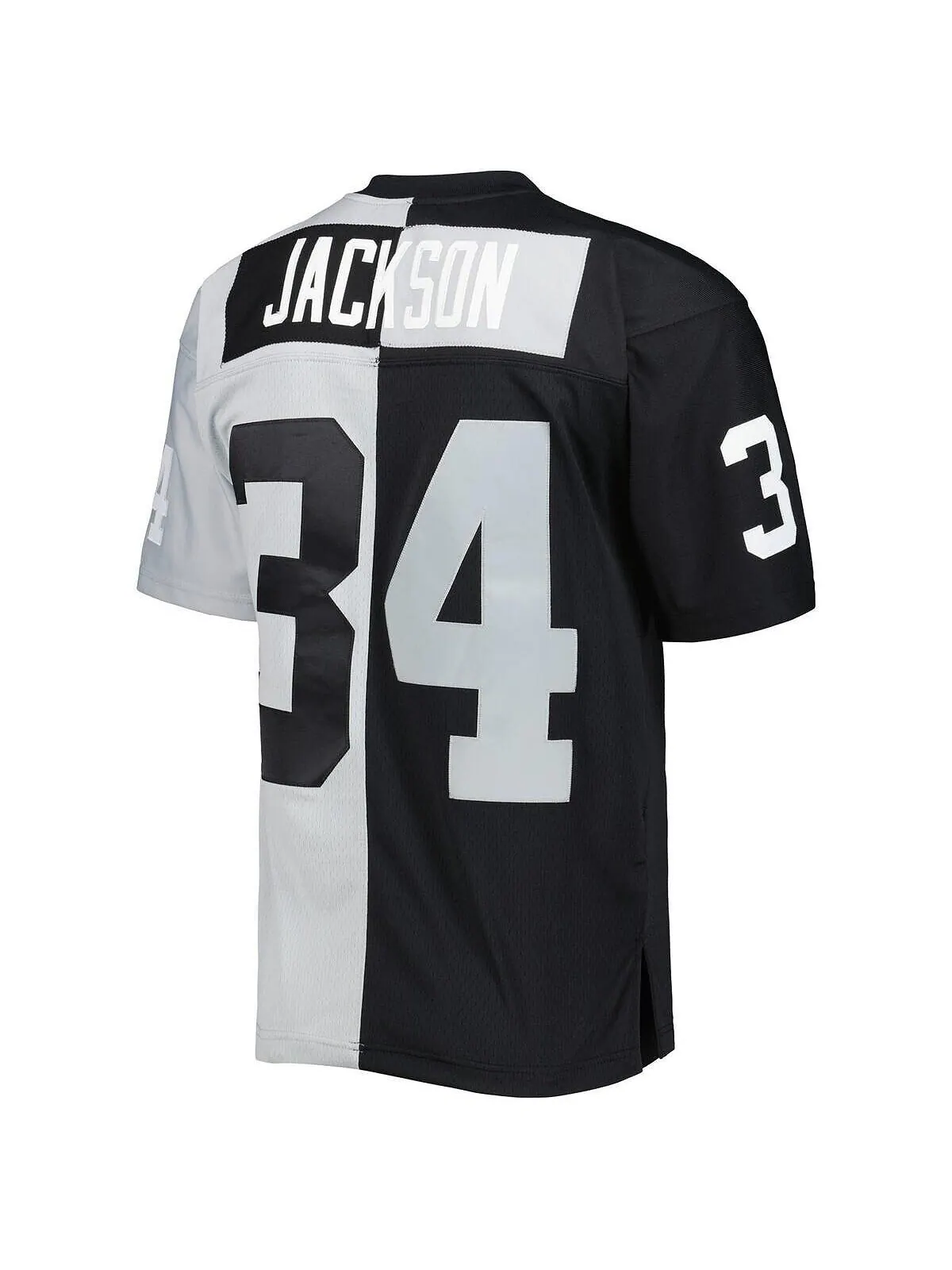 Футболка Mitchell & Ness bo jackson black and silver las vegas raiders 1988 split legacy — изображение 2 из 3