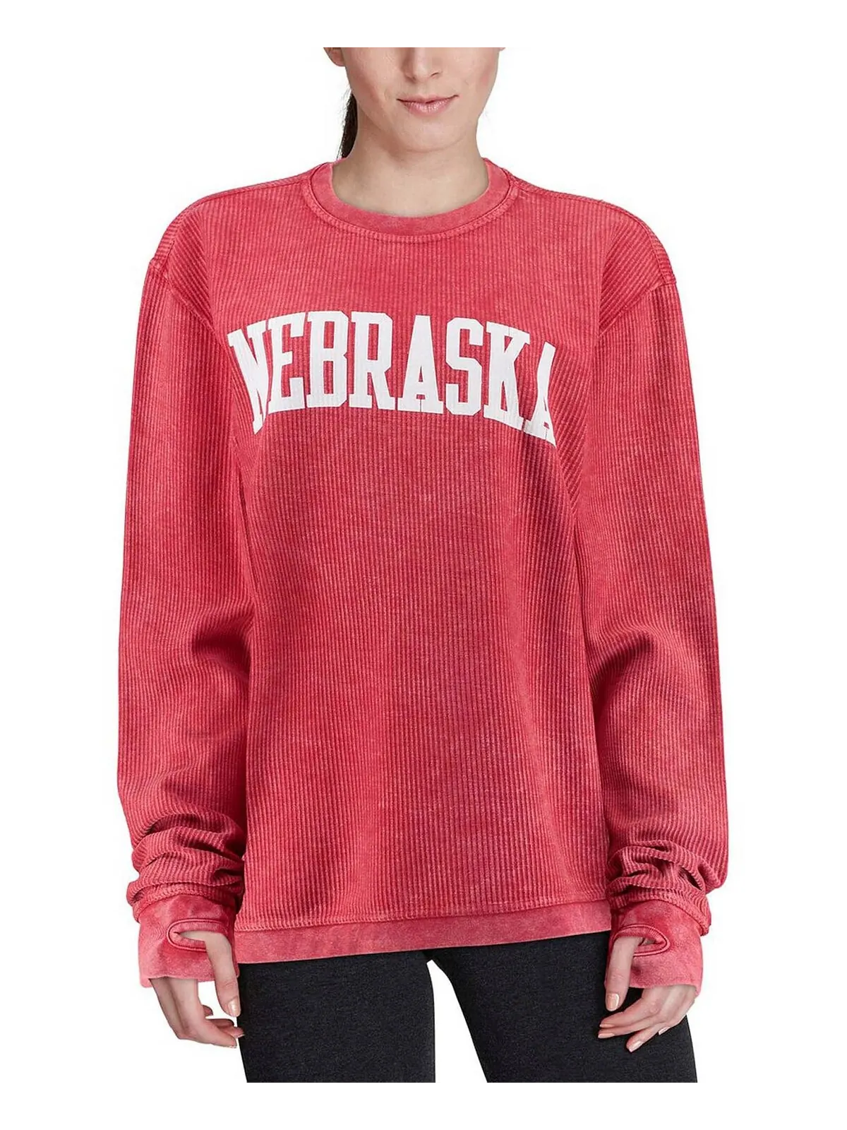 Женский свитшот Scarlet Nebraska Huskers с удобным шнурком в винтажном стиле, базовый пуловер с — изображение 4 из 4, алый