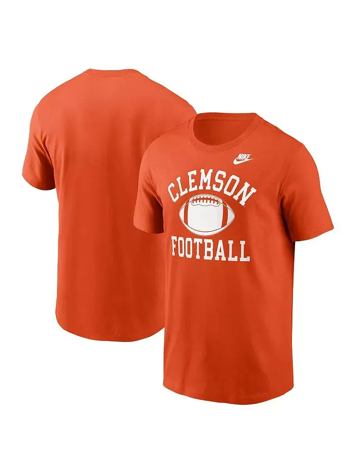 Мужская футболка Clemson Tigers Legacy Football Icon оранжевого цвета Nike — изображение 1 из 3