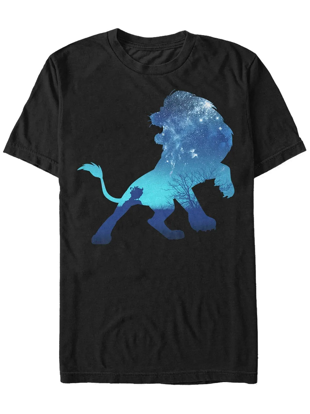 Мужская футболка Disney King Lion Simba Sky Silhouette с коротким рукавом Fifth Sun — изображение 1 из 1, черный