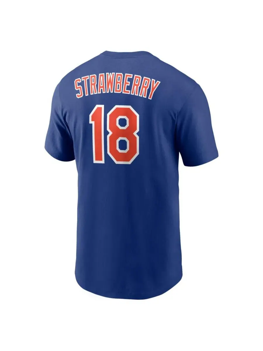 Мужская футболка Darryl Strawberry Royal New York Mets Cooperstown Collection с именем и номером — изображение 3 из 3