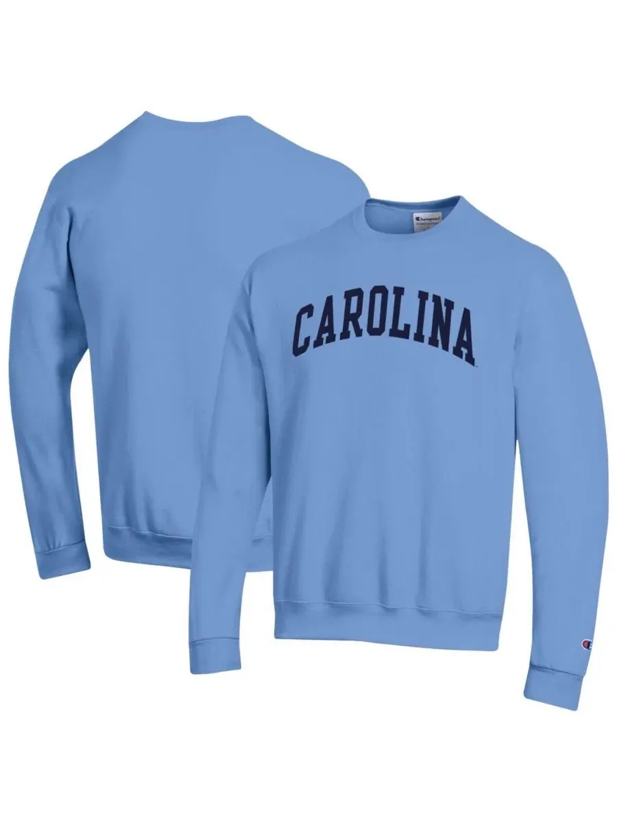 Мужская толстовка из флиса Carolina Blue North Carolina Tar Heels Basic Arch Champion — изображение 1 из 3, светлый синий