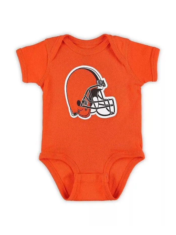 Боди для новорожденных мальчиков и девочек с логотипом команды Cleveland Browns оранжевого цвета — изображение 1 из 1